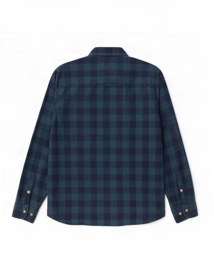 Camicia da uomo dal taglio classico Fat Face, grande, in cotone a quadretti blu navy