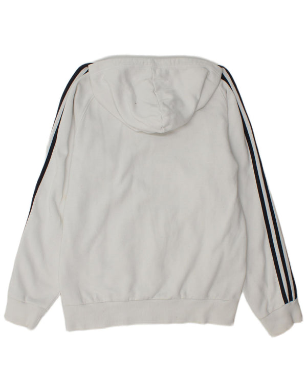 Felpa con cappuccio da uomo Adidas, cotone bianco medio