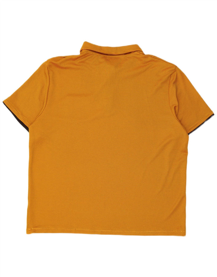 VINTAGE Mens Polo Shirt XL Yellow Striped