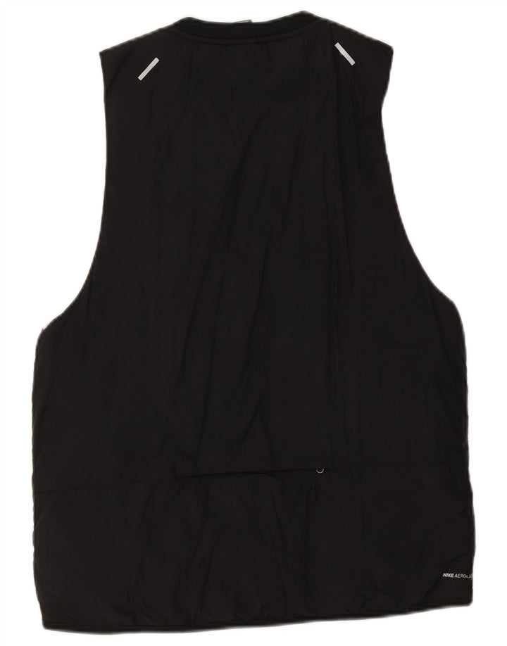 Gilet da corsa da uomo Nike UK 38 medio nero nylon