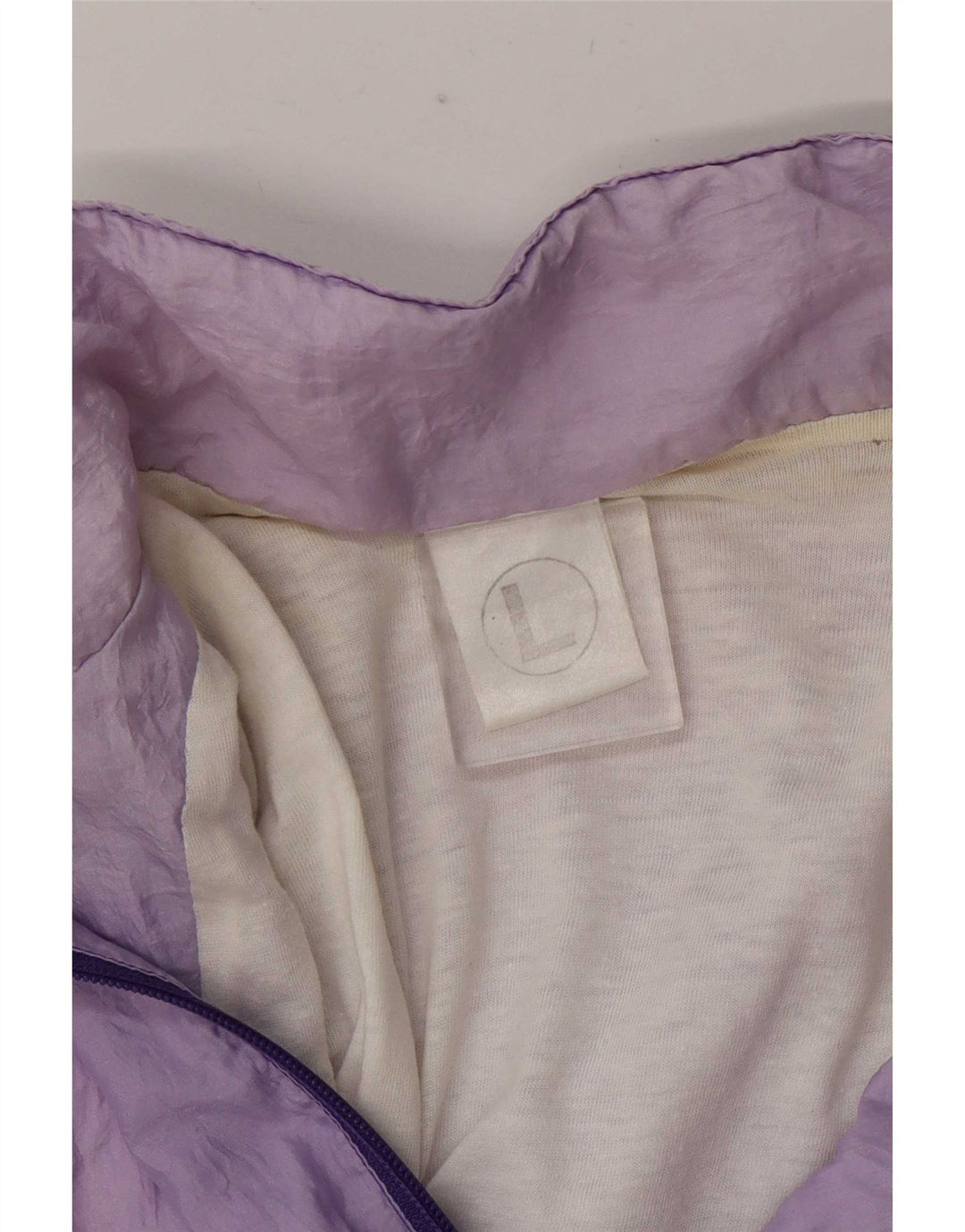 Giacca da ginnastica vintage da donna UK 16 grande color block viola