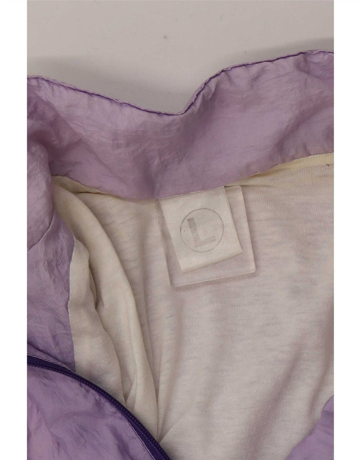 Giacca da ginnastica vintage da donna UK 16 grande color block viola