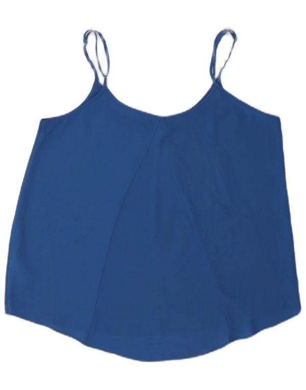 Oasis Womens Crop Cami Top UK 14 Medium Blue Polyester