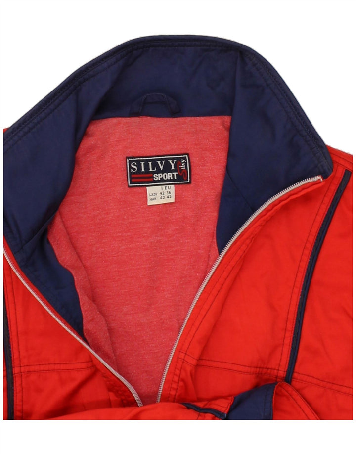 SILVY Womens Tracksuit Top Jacket IT 42 Medium Red Colourblock Cotton Vintage Silvy and Second-Hand Silvy from Messina Hembry 