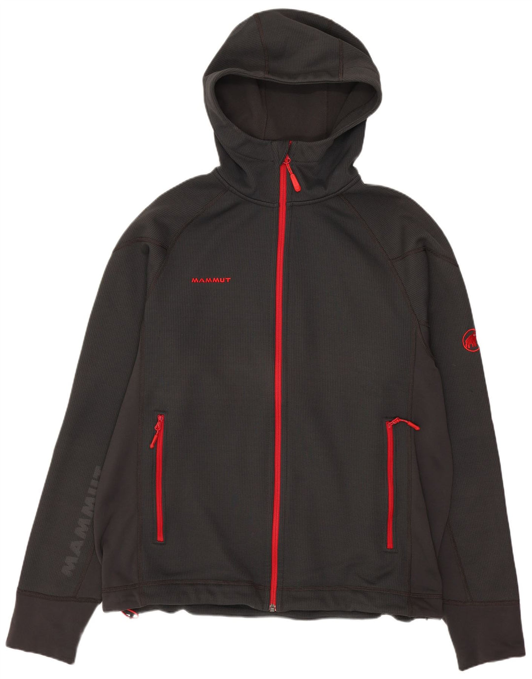 Mammut Felpa con cappuccio con zip grafica da uomo XL Poliestere grigio
