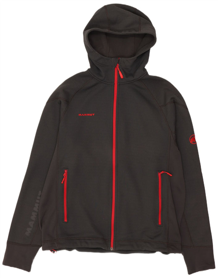 Mammut Felpa con cappuccio con zip grafica da uomo XL Poliestere grigio