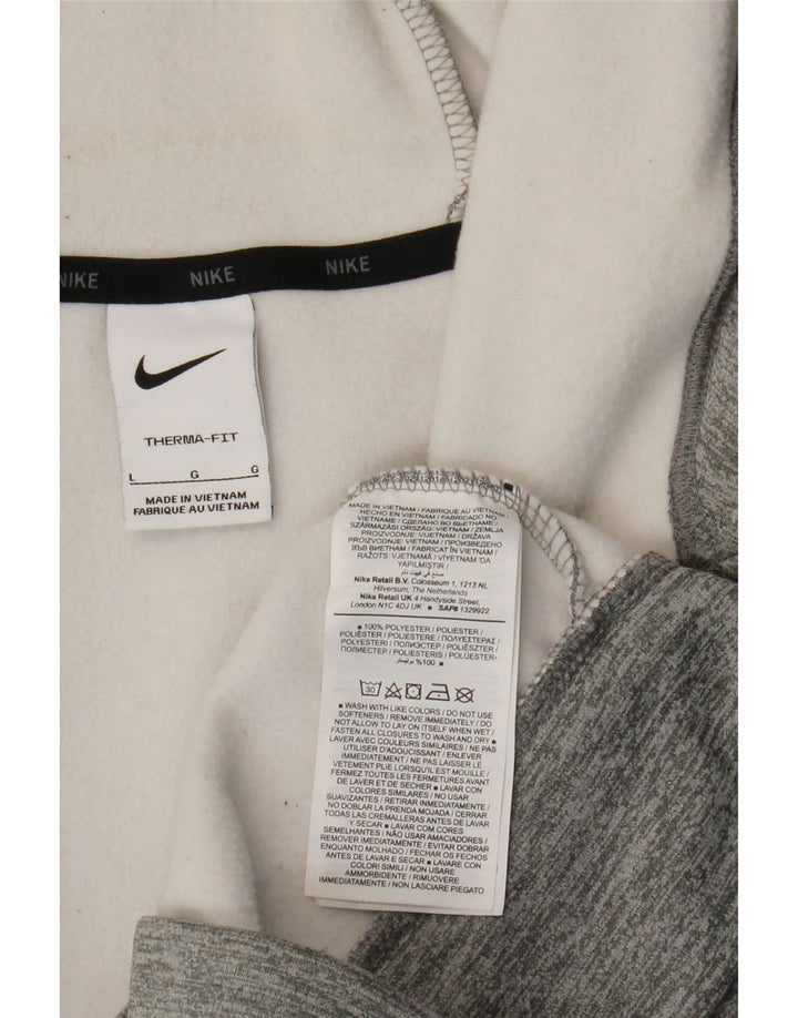 Felpa con cappuccio e zip Nike Therma-Fit da uomo, grande, in poliestere chiazzato grigio
