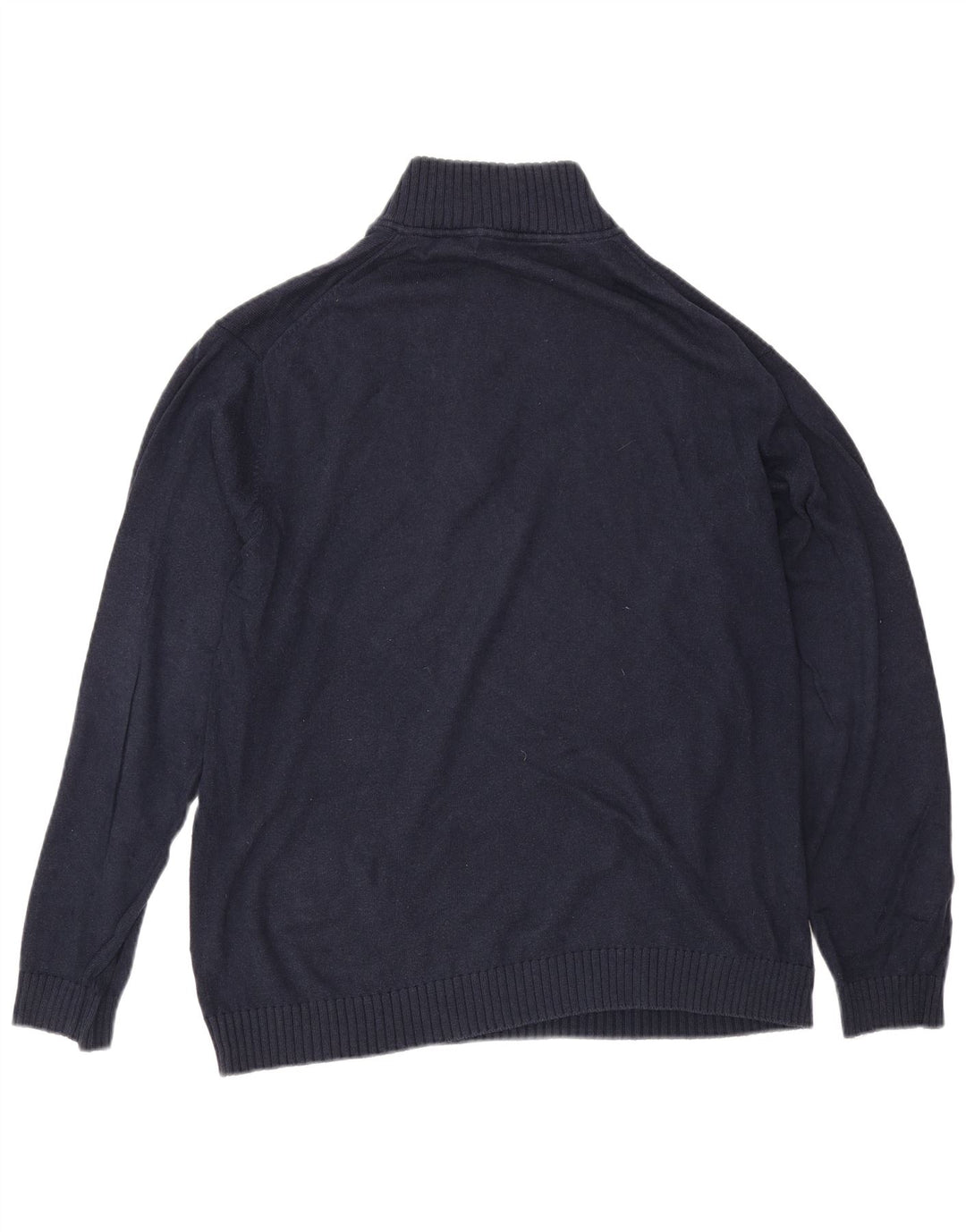 Crew Clothing Maglione da uomo con zip e collo grande in cotone blu navy