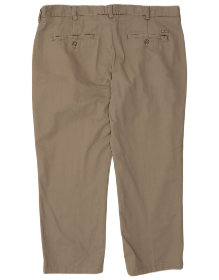 Pantaloni chino da uomo con pegging Izod W38 L25 cotone grigio