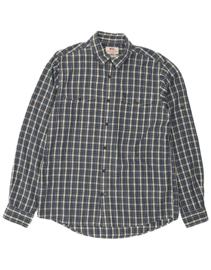 Camicia Fjall Raven da uomo dalla vestibilità regolare, in Lyocell a quadri blu grandi