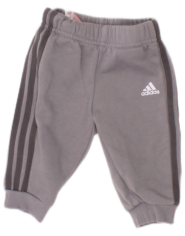 Pantaloni da tuta da jogging Adidas da bambino 0-3 mesi in cotone grigio