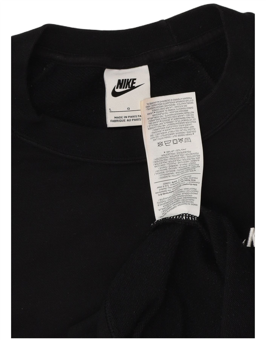 Felpa da uomo Nike Maglione grande in cotone nero