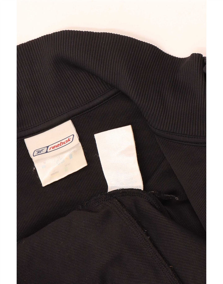 Reebok Giacca da tuta da donna UK 12 Medium Black Nylon