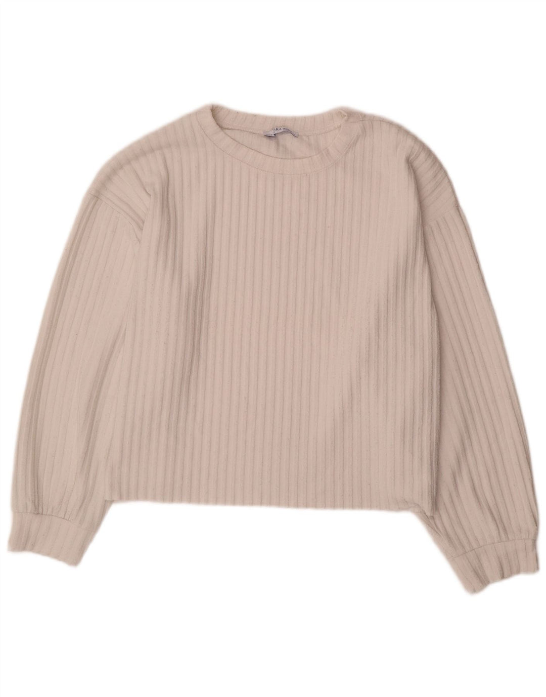 Zara Trafaluc Top oversize da donna a maniche lunghe UK 16 Large Poliestere bianco