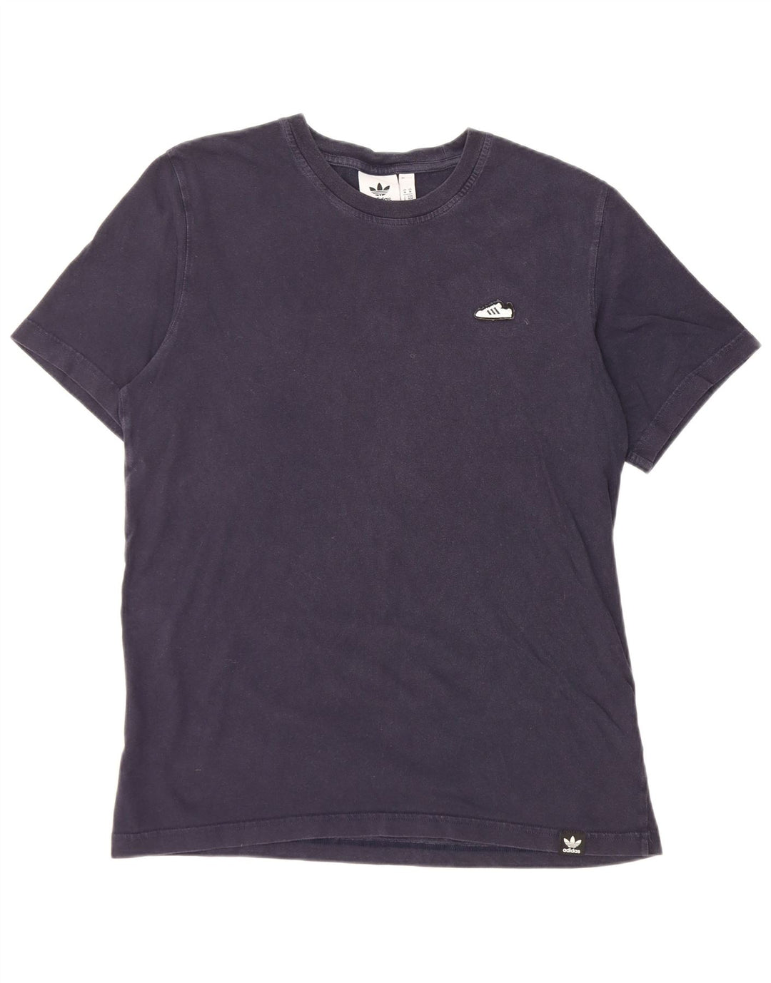 T-shirt da uomo Adidas Top media in cotone blu navy