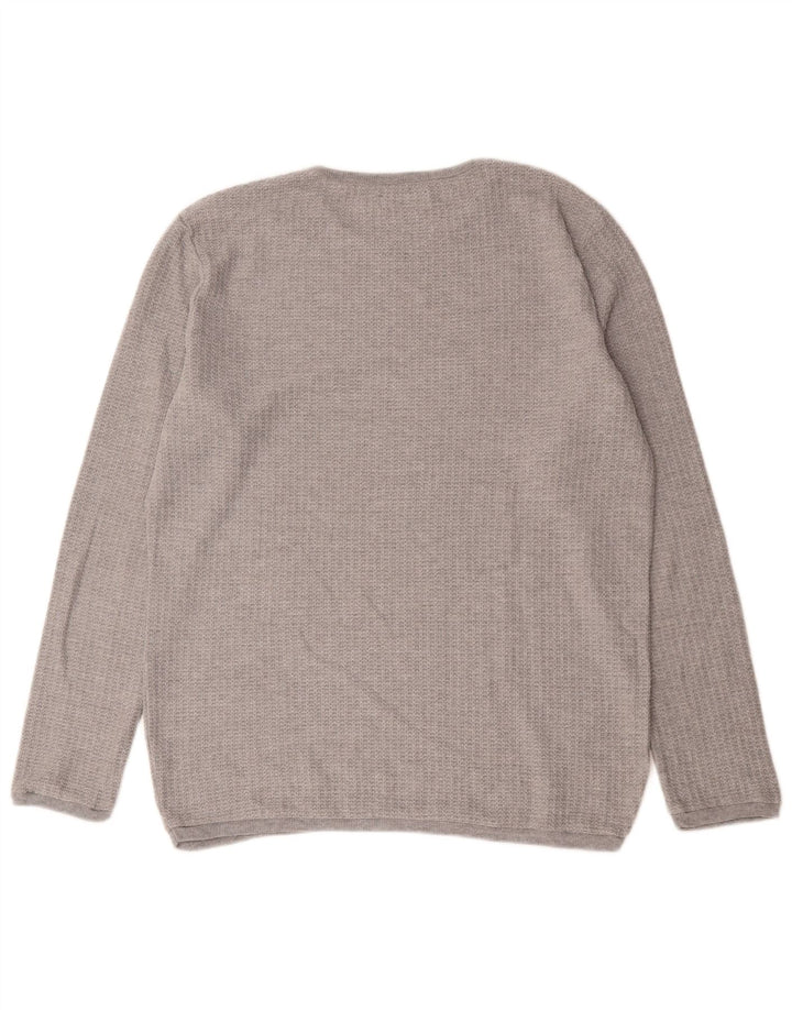 Maglione maglione girocollo da uomo Zara grande poliestere grigio