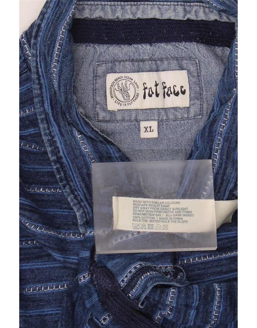 Polo da uomo Fat Face XL in cotone a righe blu