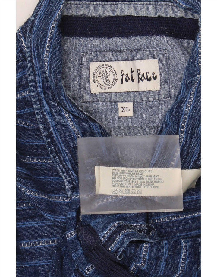 Polo da uomo Fat Face XL in cotone a righe blu