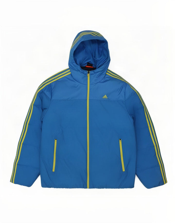 Giacca imbottita da uomo Adidas UK 42 XL Blu Colourblock Poliestere