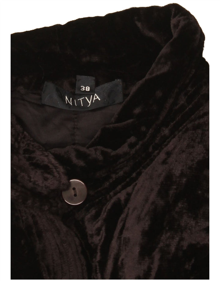 Soprabito oversize in velluto da donna Nitya EU 38 medio nero floreale