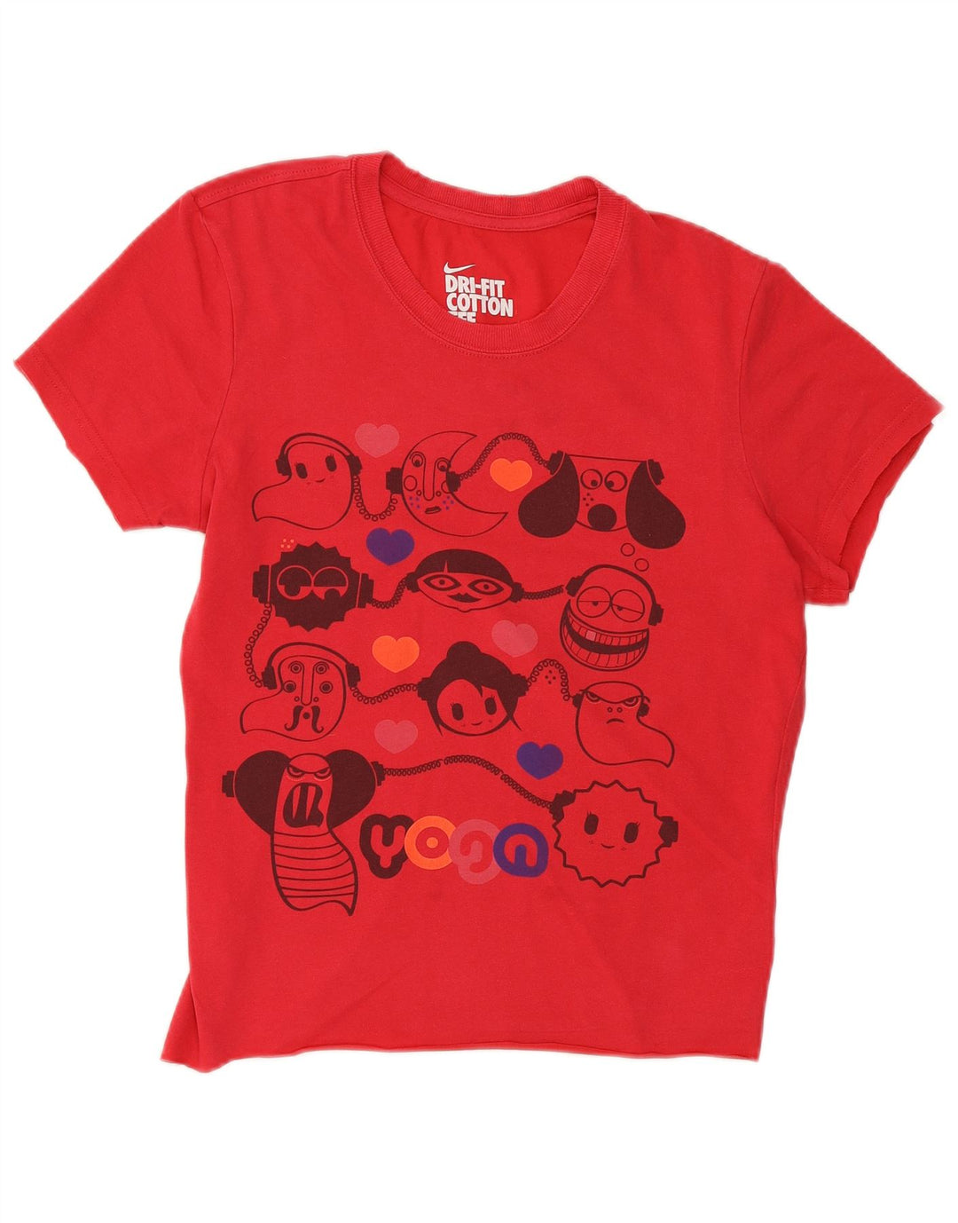T-shirt grafica Nike Dri Fit da donna UK 12/14 rosso medio