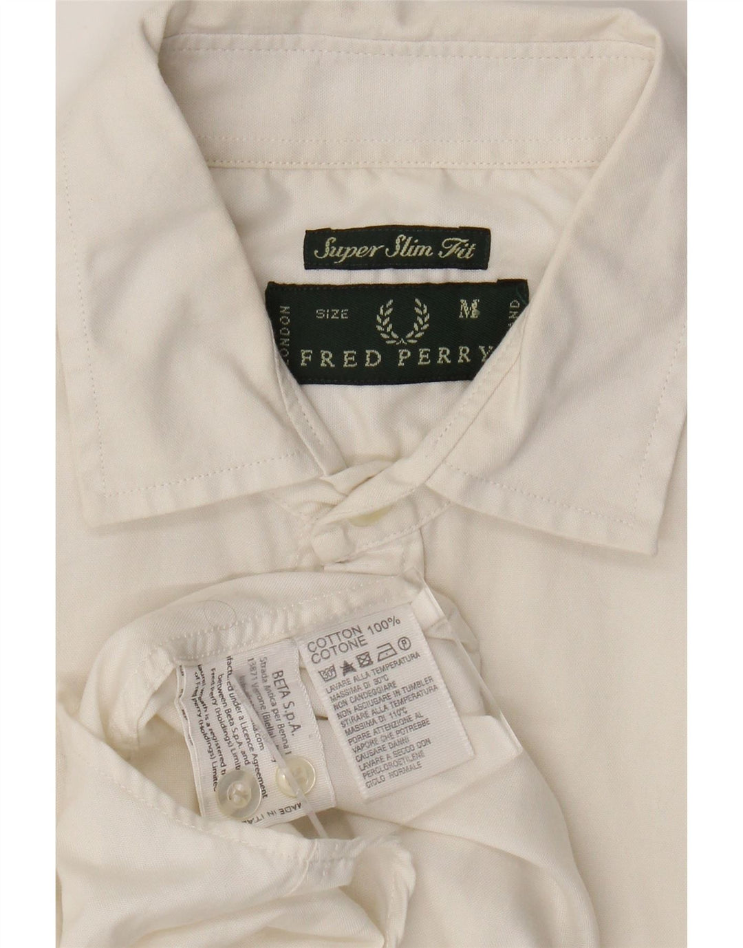 Camicia Fred Perry da uomo extra slim fit in cotone bianco medio