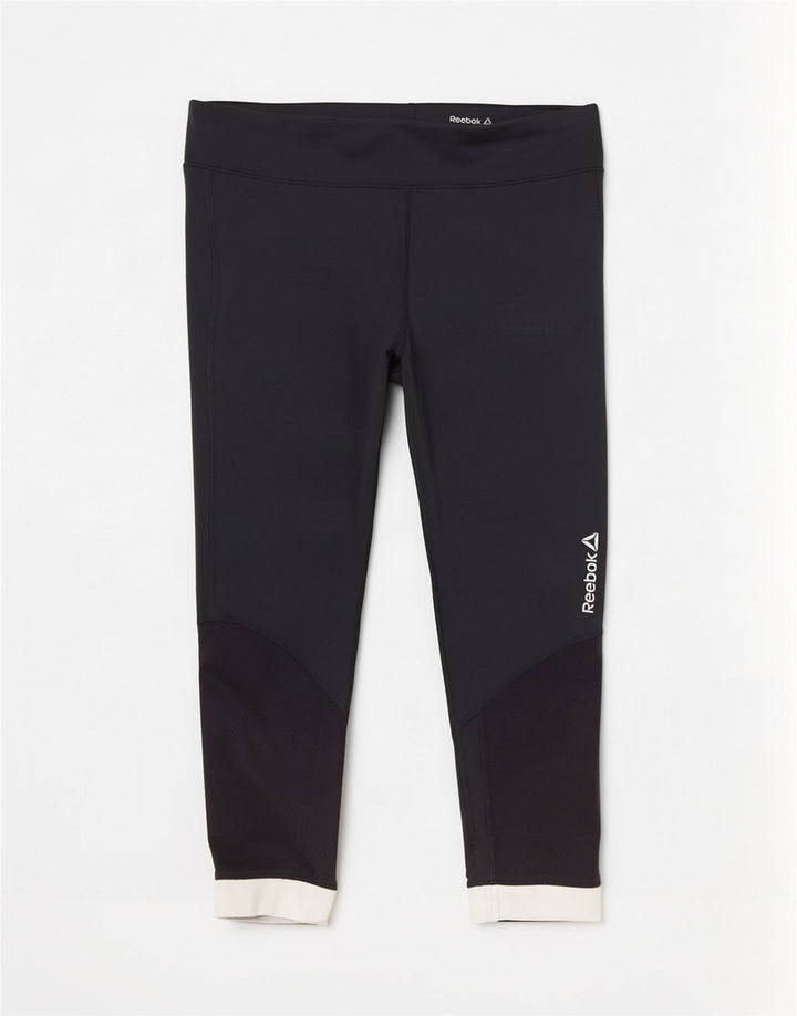 Leggings Capri Reebok da donna UK 12/14 Poliestere color block medio nero