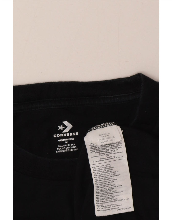 Converse Top da uomo a maniche lunghe in cotone nero medio