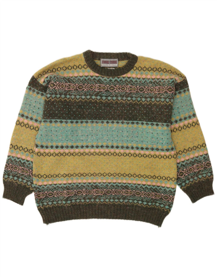 Maglione maglione girocollo da uomo vintage medio multicolore Fair Isle