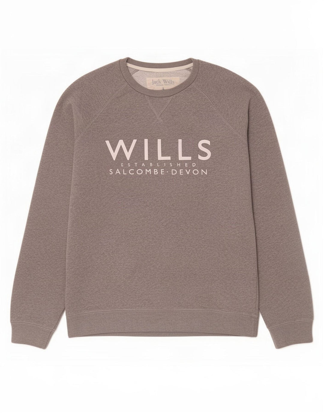 Jack Wills Uomo Salcombe Devon Graphic Felpa Maglione Piccolo Cotone Grigio