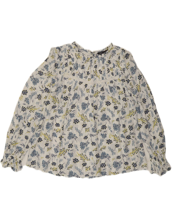 Camicetta a maniche lunghe da donna Marks & Spencer UK 14 Large White Floral