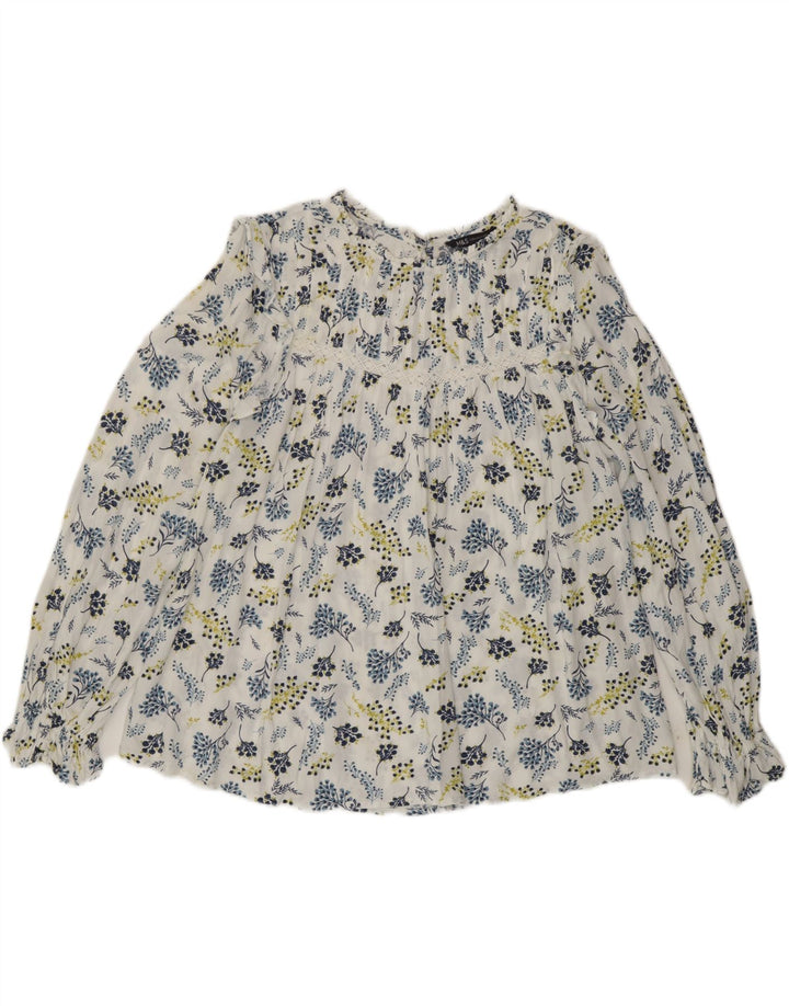 Camicetta a maniche lunghe da donna Marks & Spencer UK 14 Large White Floral