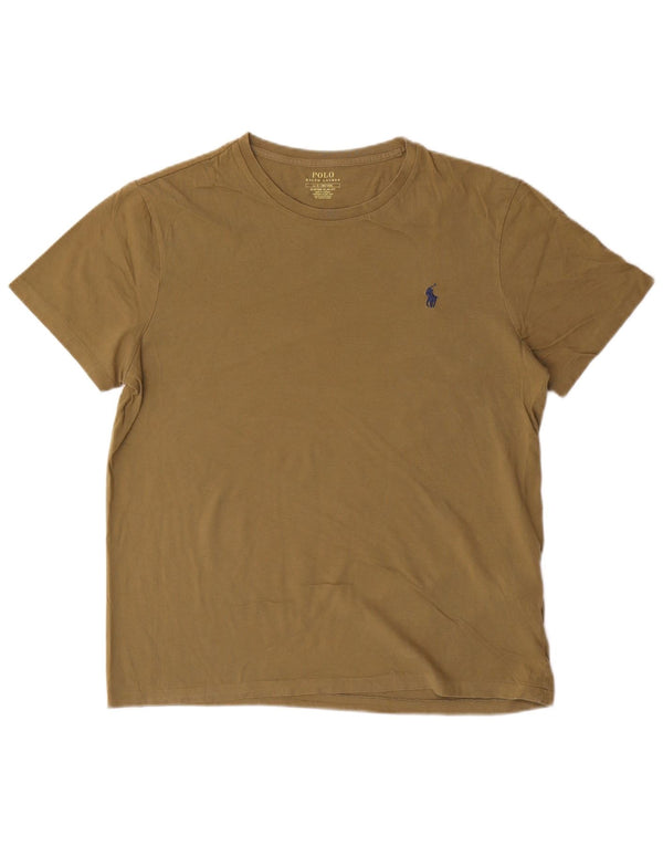 Polo Ralph Lauren T-shirt slim fit personalizzata da uomo Top grande in cotone kaki