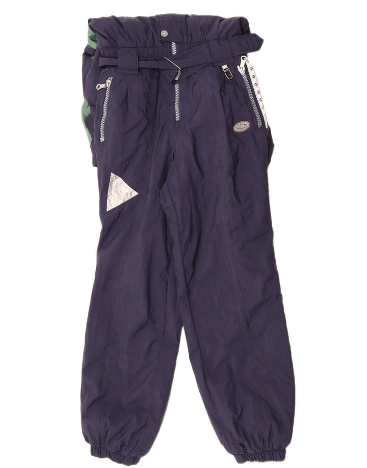 Tuta da sci vintage da uomo IT 48 Medium Blu Navy Colourblock in poliammide