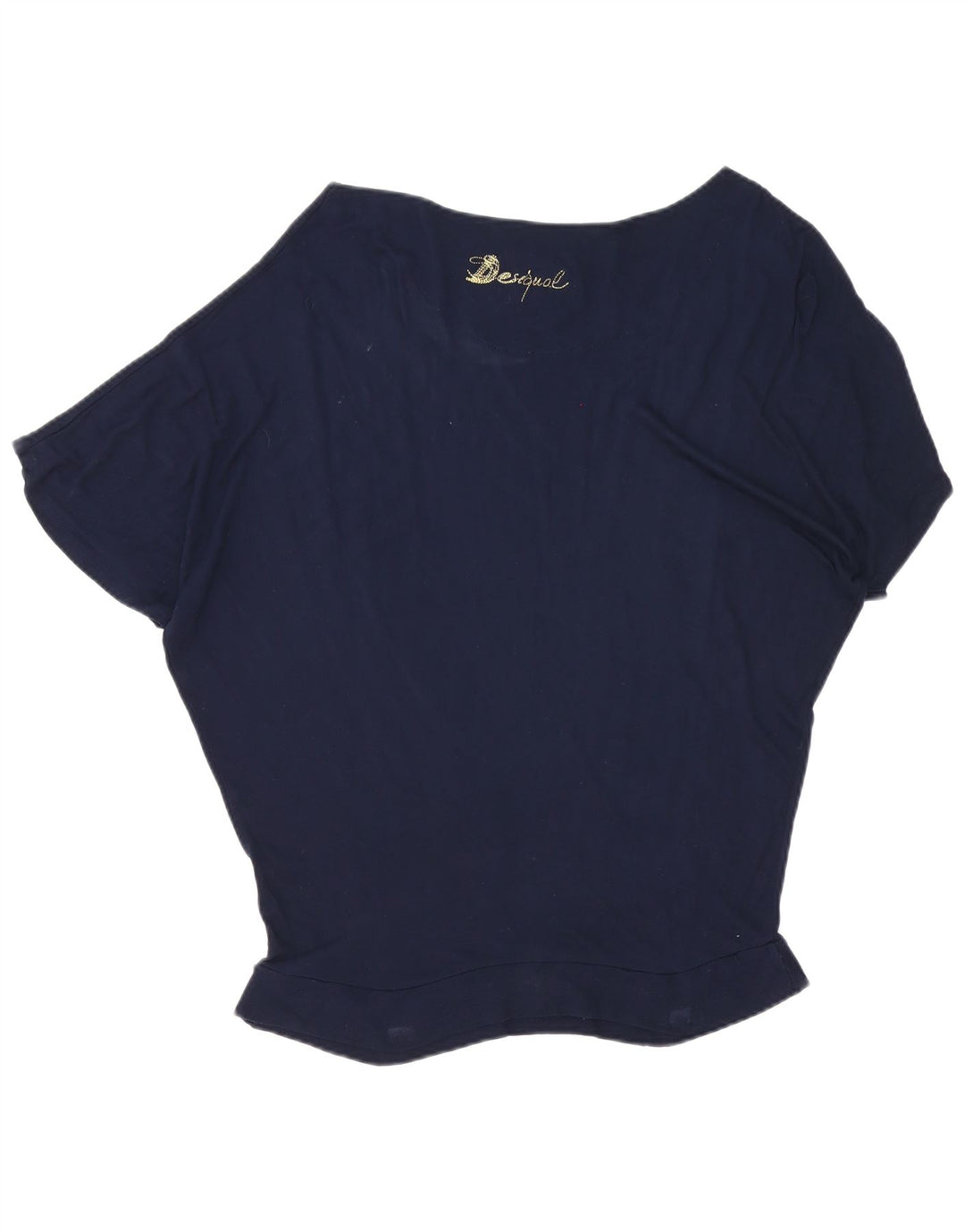 Desigual T-shirt grafica oversize da donna Top UK 16 Large Blu Navy