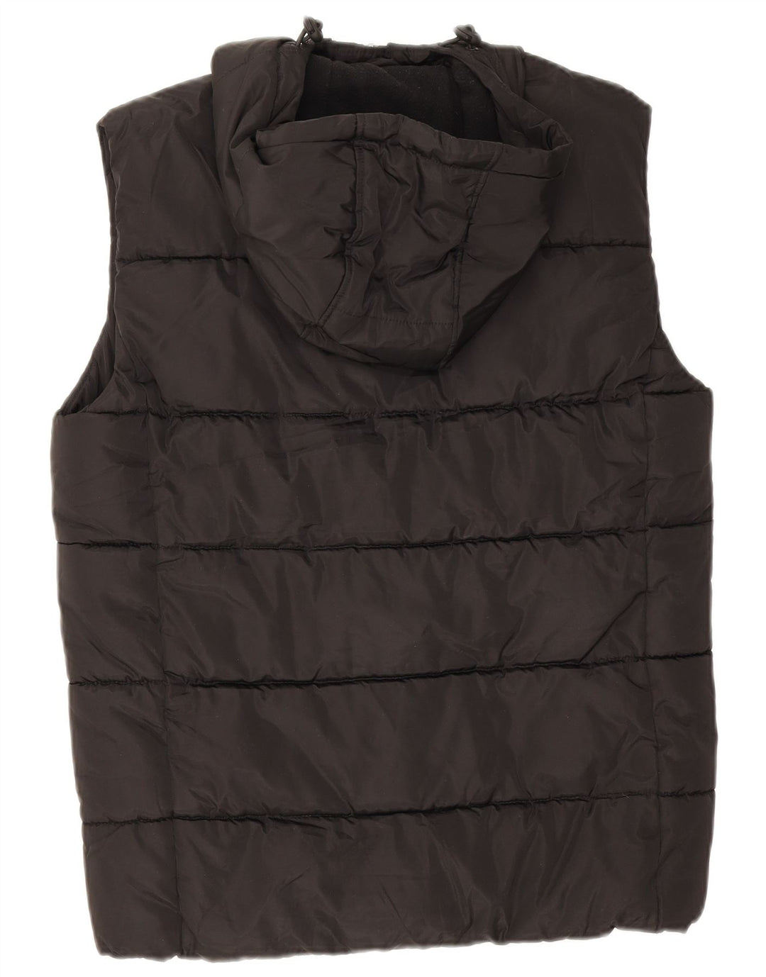 Gilet imbottito con cappuccio da uomo Superdry UK 36 piccolo poliestere nero
