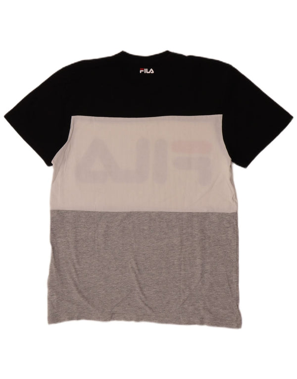 T-shirt grafica da uomo Fila Top Small in cotone color block multicolore