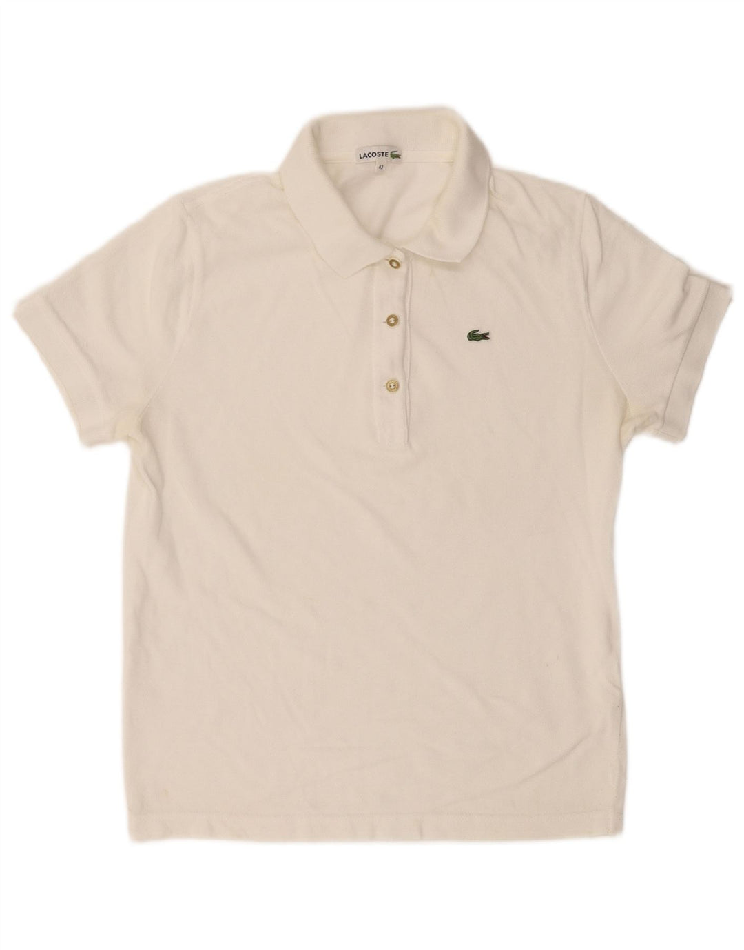 Polo da donna LACOSTE taglia 42 grande bianca