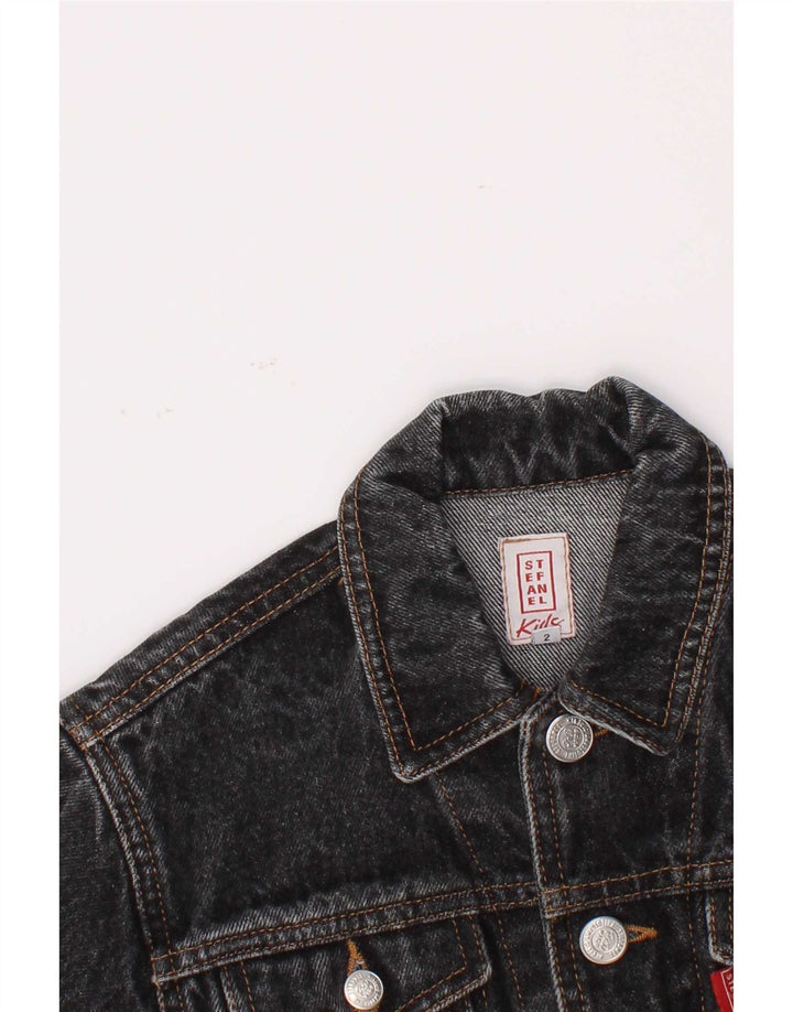 Giubbotto Jeans Stefanel Bimbo Neonato 18-24 Mesi Cotone Grigio