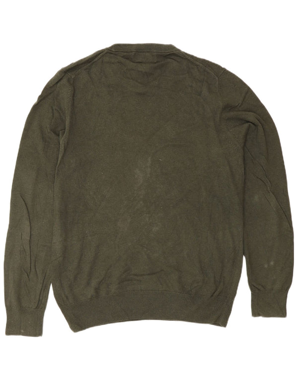 Maglione maglione girocollo da uomo Marks & Spencer in cotone kaki medio
