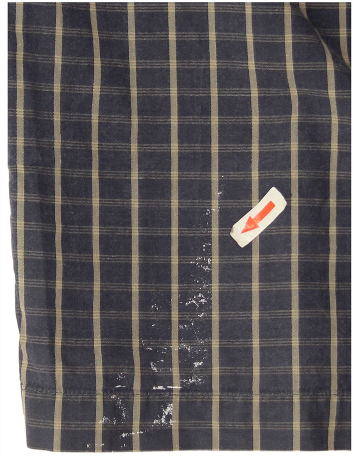 Dickies Camicia a maniche corte da uomo in cotone a quadri blu navy medio