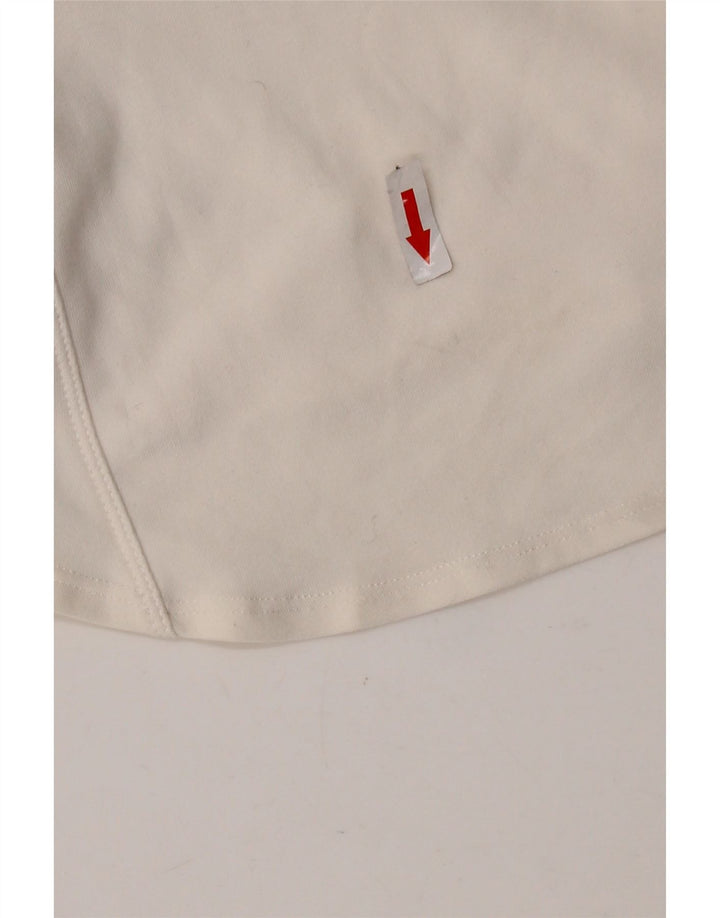 Canotta corta NIKE Dri Fit da donna UK 14 grande poliestere bianco