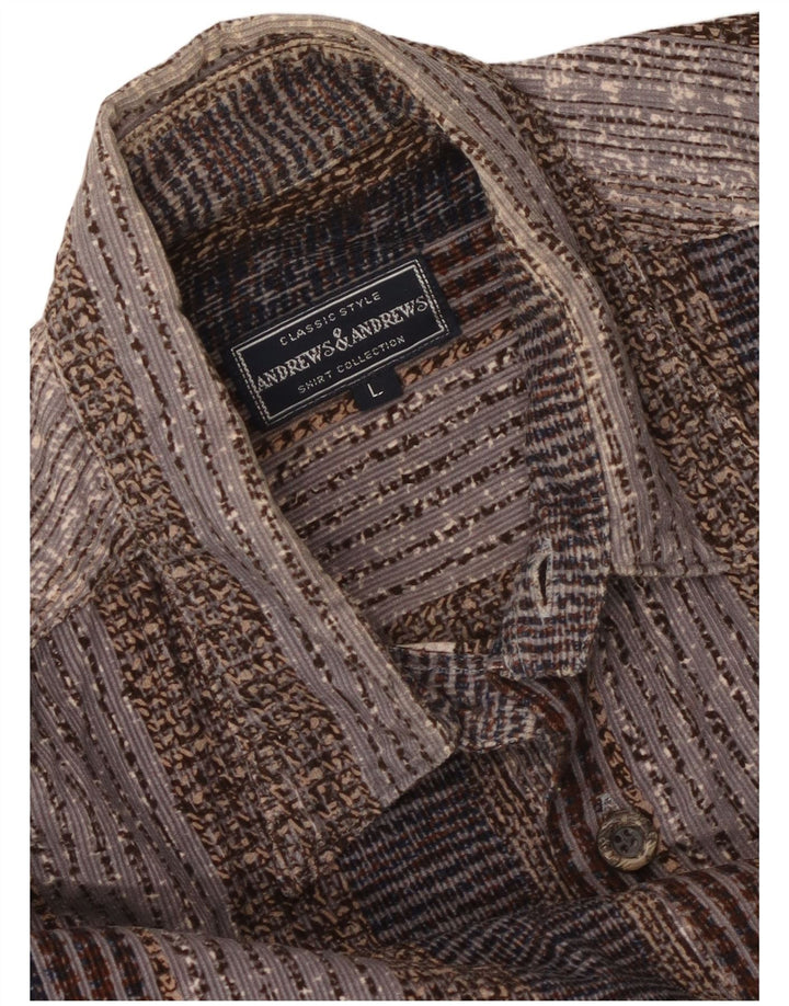 Camicia vintage da uomo a righe grandi multicolori