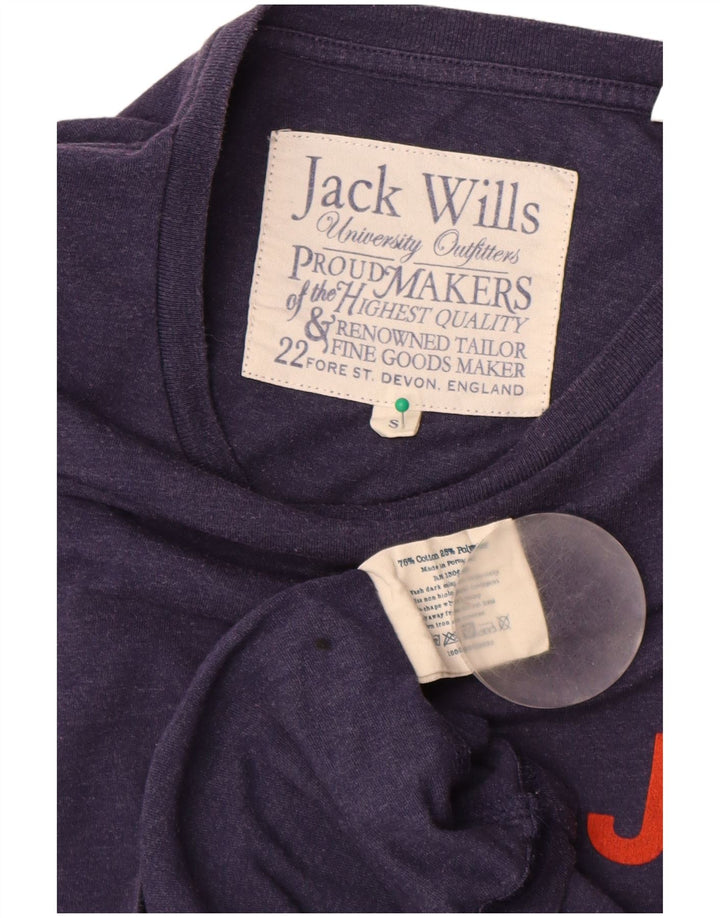 T-shirt grafica da uomo Jack Wills Top piccola in cotone blu navy