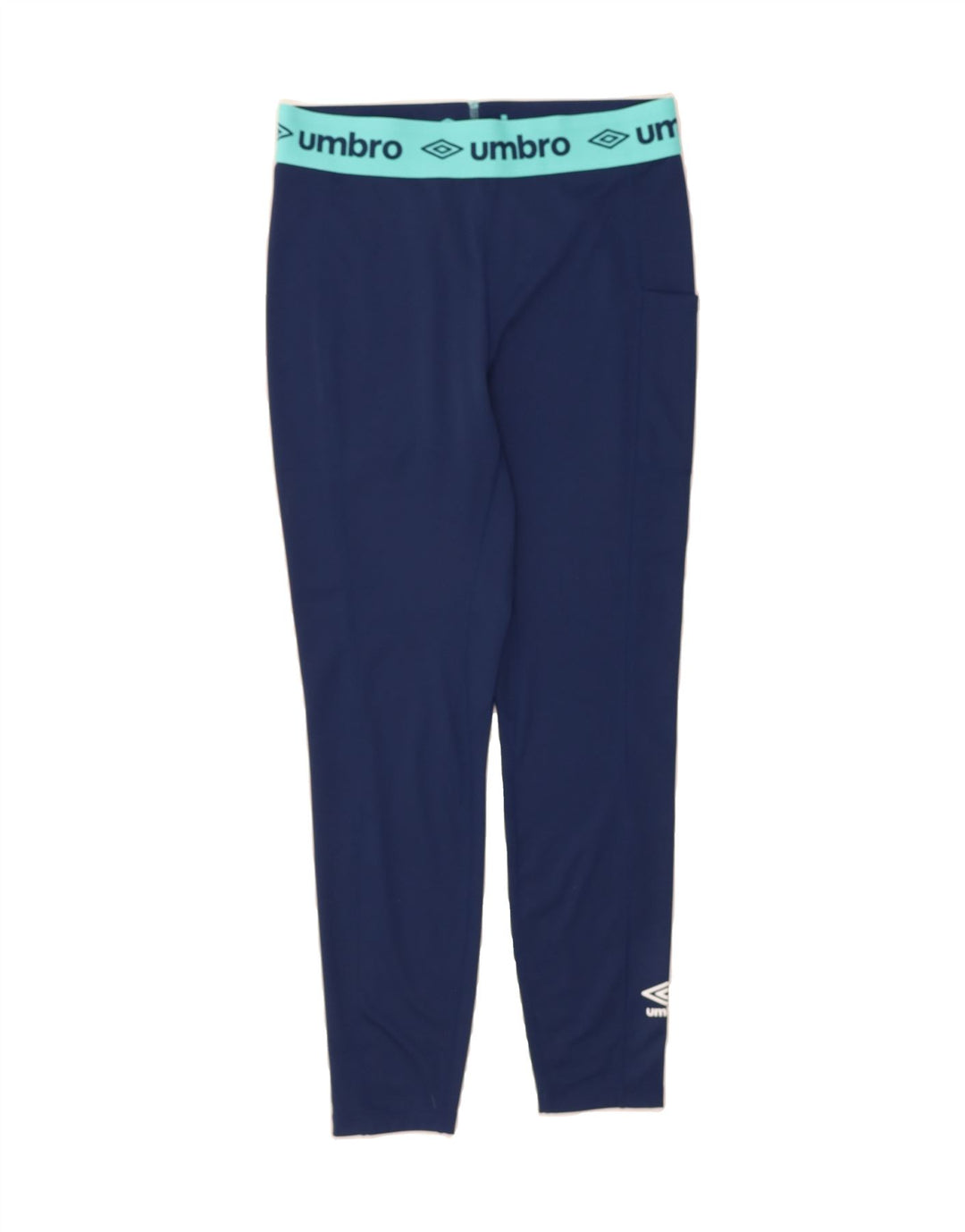 UMBRO Womens Graphic Leggings UK 14 Large  Navy Blue Colourblock Polyester Vintage Umbro and Second-Hand Umbro from Messina Hembry 