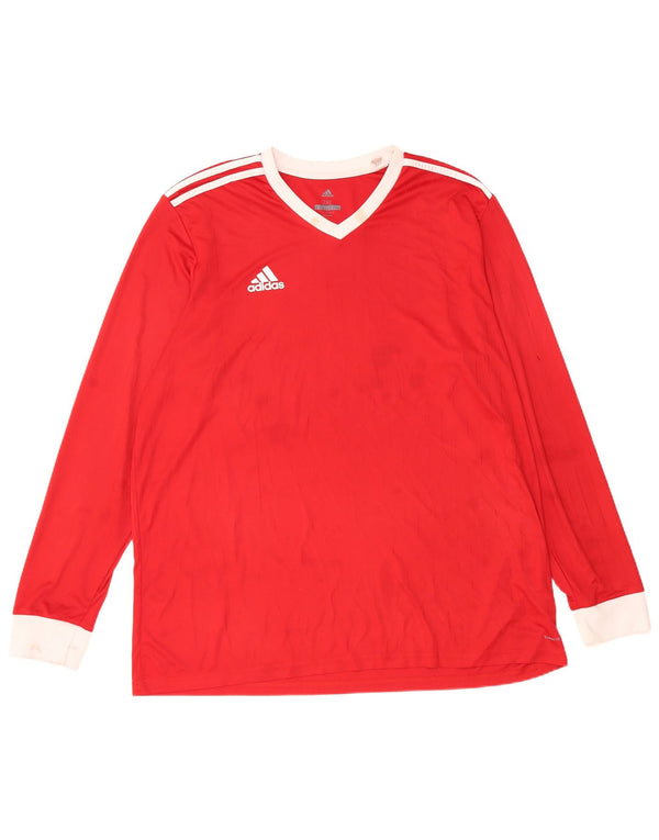 Adidas Mens Climalite Top Long Sleeve 2XL Red Polyester
