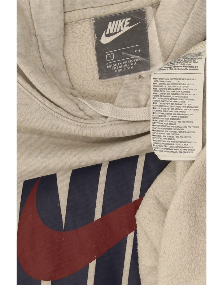 Felpa con cappuccio grafica Nike da uomo piccola in cotone grigio