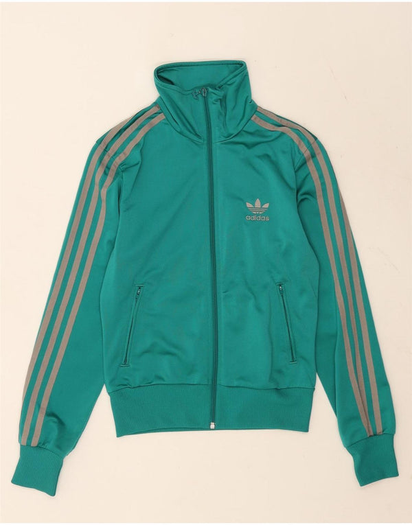 Giacca superiore della tuta da ginnastica Adidas 3D Arc da donna EU 34 XS poliestere turchese