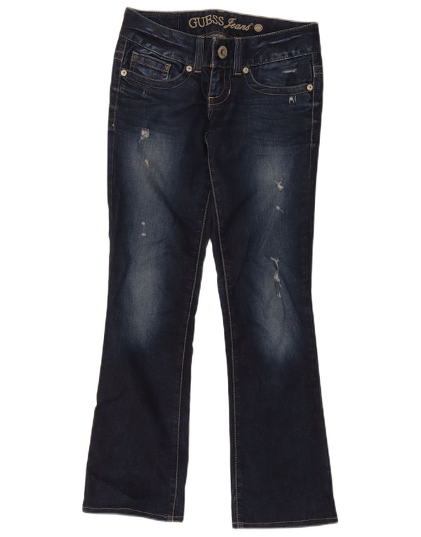 Jeans Bootcut invecchiati Guess da donna W28 L28 cotone blu navy