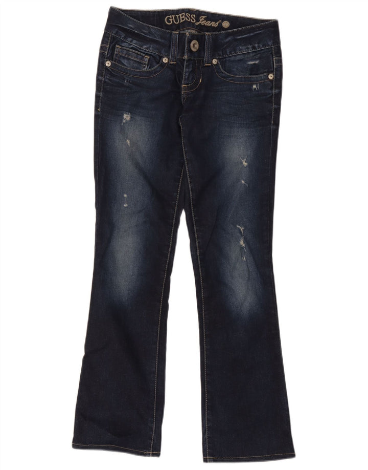 Jeans Bootcut invecchiati Guess da donna W28 L28 cotone blu navy